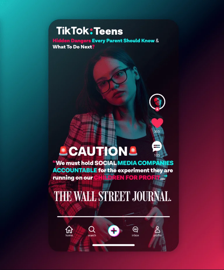 Teen girl TikTok and Teens Hidden Dangers Wall Street Journal Quote